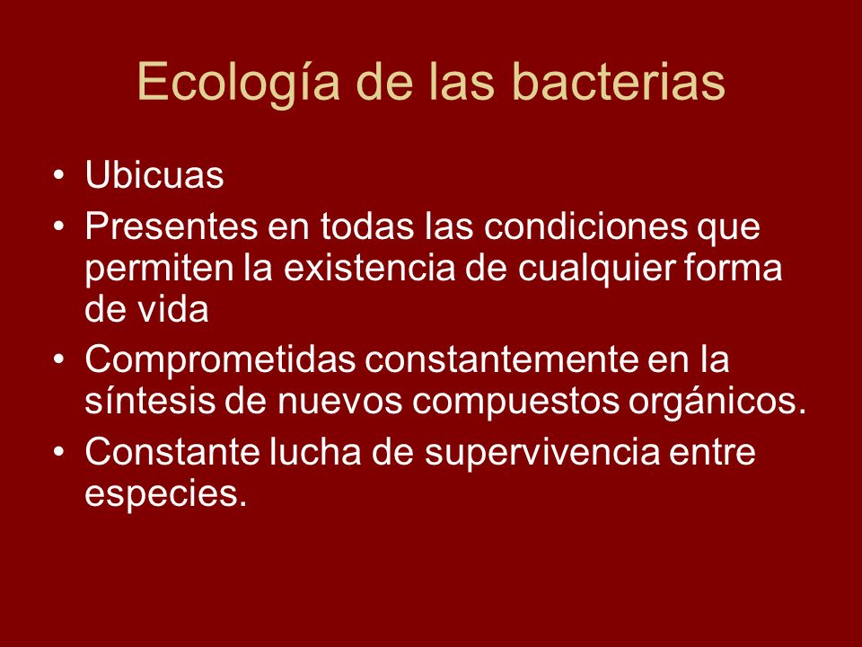 Ecología de las bacterias
