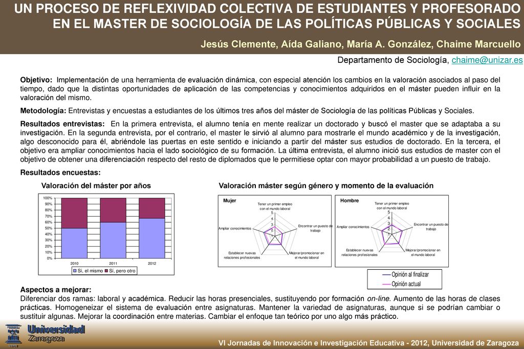 UN PROCESO DE REFLEXIVIDAD COLECTIVA DE ESTUDIANTES Y PROFESORADO EN EL MASTER DE SOCIOLOGÍA DE LAS POLÍTICAS PÚBLICAS Y SOCIALES