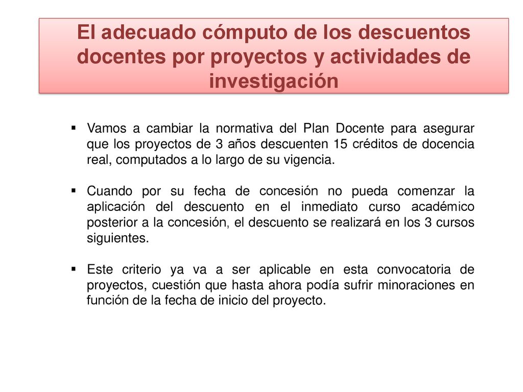 El adecuado cómputo de los descuentos docentes por proyectos y actividades de investigación