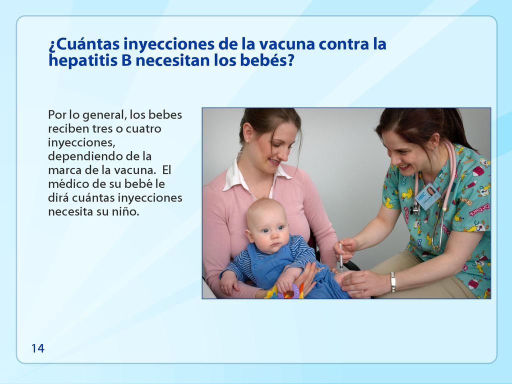 ¿Cuántas inyecciones de la vacuna contra la hepatitis B necesitan los bebés