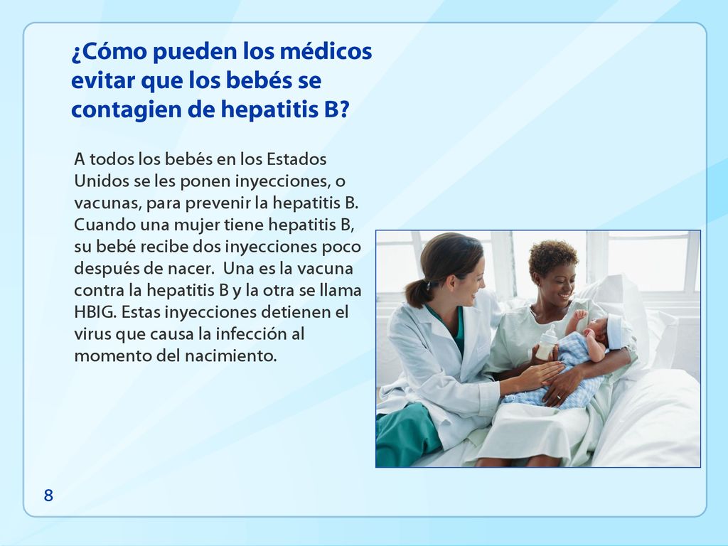 ¿Cómo pueden los médicos evitar que los bebés se contagien de hepatitis B