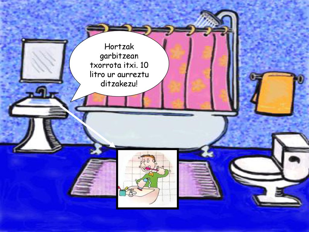 Hortzak garbitzean txorrota itxi. 10 litro ur aurreztu ditzakezu!