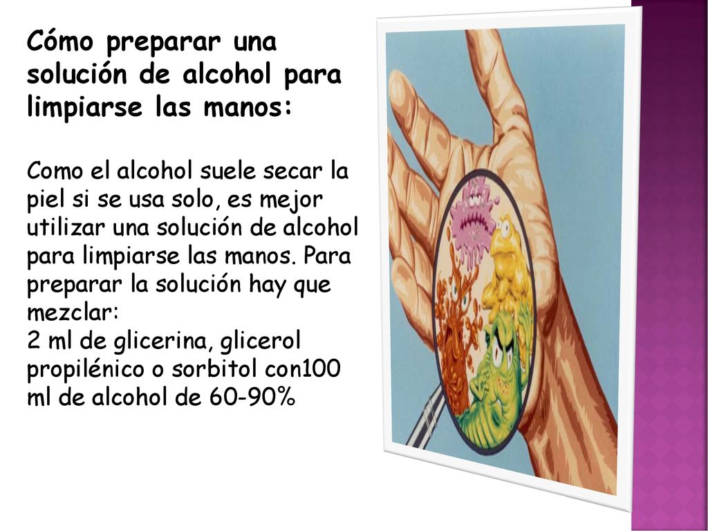Cómo preparar una solución de alcohol para limpiarse las manos: