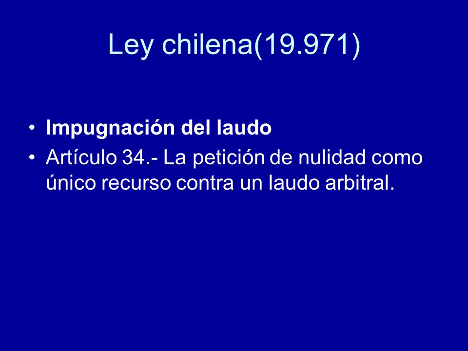 Ley chilena(19.971) Impugnación del laudo