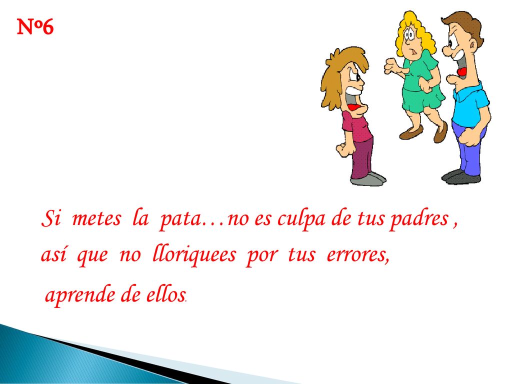Nº6 Si metes la pata…no es culpa de tus padres ,