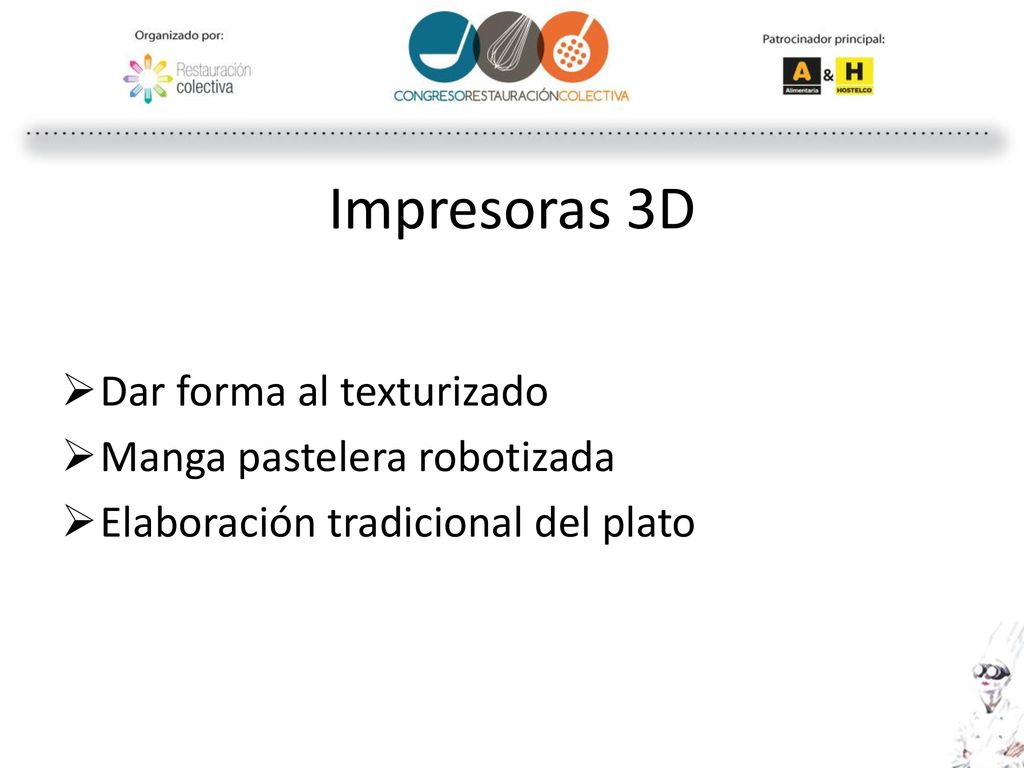 Impresoras 3D Dar forma al texturizado Manga pastelera robotizada
