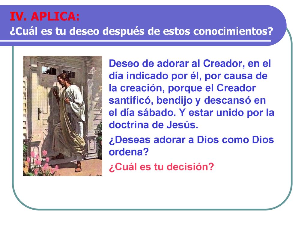 IV. APLICA: ¿Cuál es tu deseo después de estos conocimientos