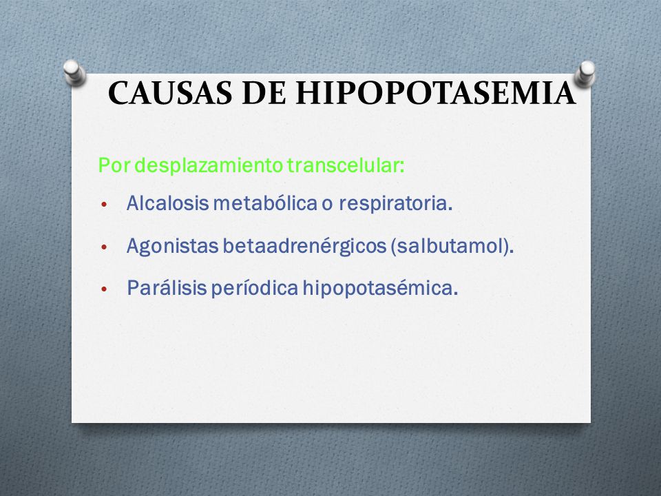 CAUSAS DE HIPOPOTASEMIA