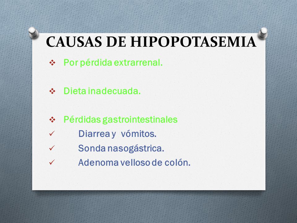 CAUSAS DE HIPOPOTASEMIA