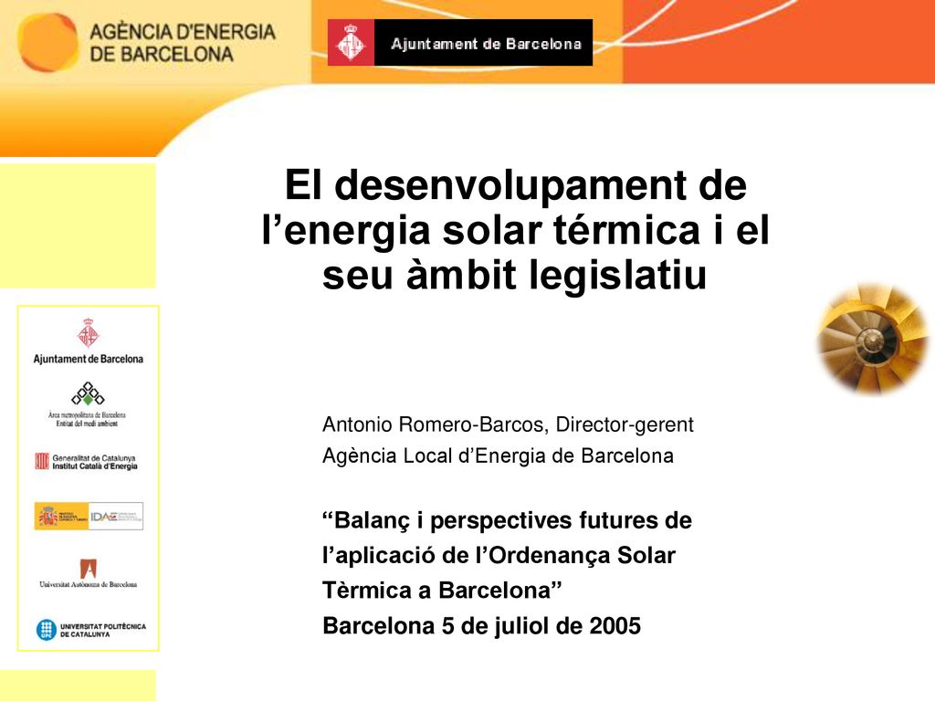 El desenvolupament de l’energia solar térmica i el seu àmbit legislatiu