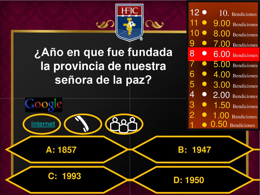 ¿Año en que fue fundada la provincia de nuestra señora de la paz
