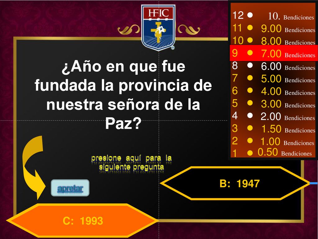¿Año en que fue fundada la provincia de nuestra señora de la Paz