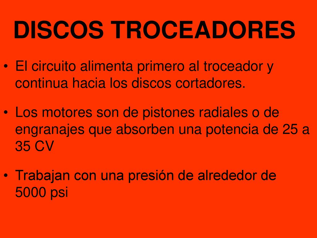 DISCOS TROCEADORES El circuito alimenta primero al troceador y continua hacia los discos cortadores.