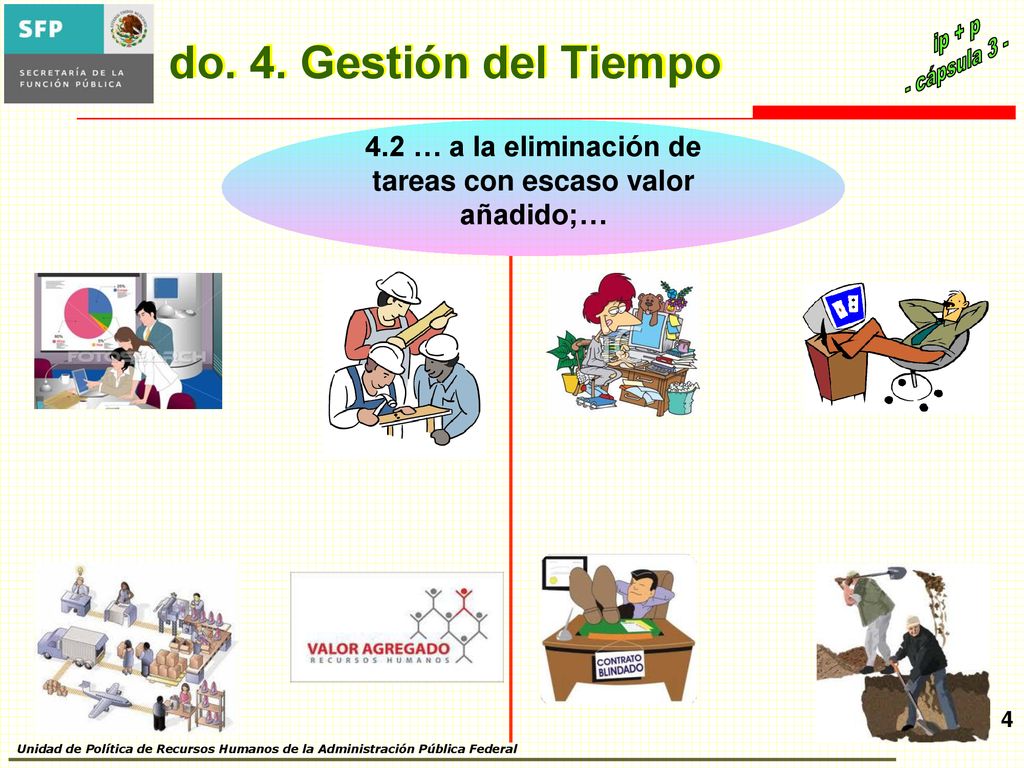 4.2 … a la eliminación de tareas con escaso valor añadido;…