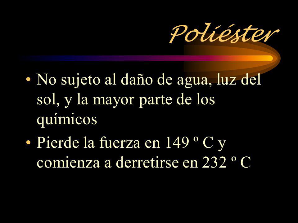 Poliéster No sujeto al daño de agua, luz del sol, y la mayor parte de los químicos.