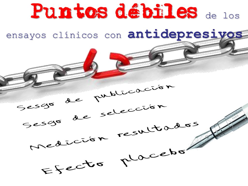 El análisis de la evidencia es fundamental para hacer recomendaciones, sin embargo hay que tener en cuenta que no todos los ensayos clínicos realizados con antidepresivos son de buena calidad. Es importante conocer los puntos débiles de estos ensayos para poder ser críticos cuando leamos un estudio.