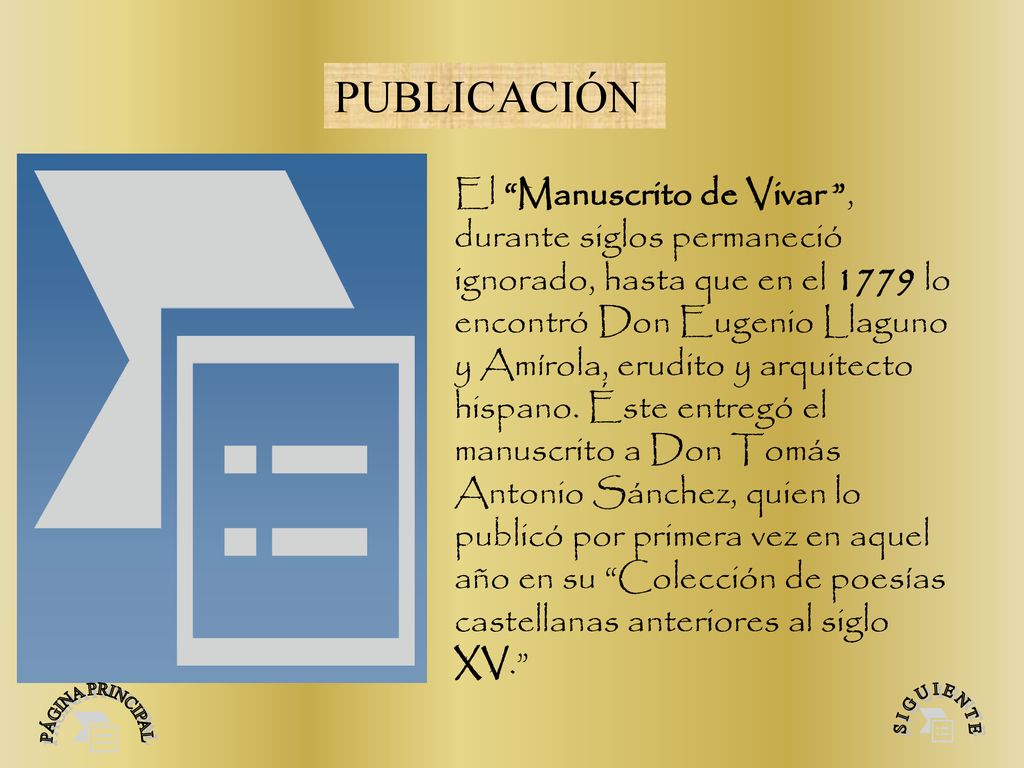 PÁGINA PRINCIPAL S I G U I E N T E PUBLICACIÓN