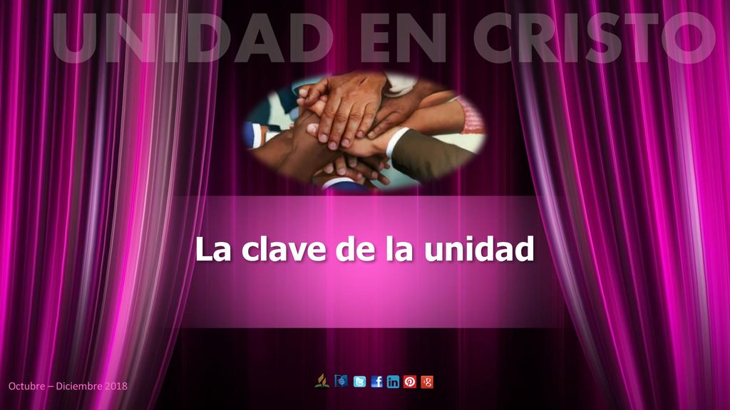 UNIDAD EN CRISTO La clave de la unidad Octubre – Diciembre 2018