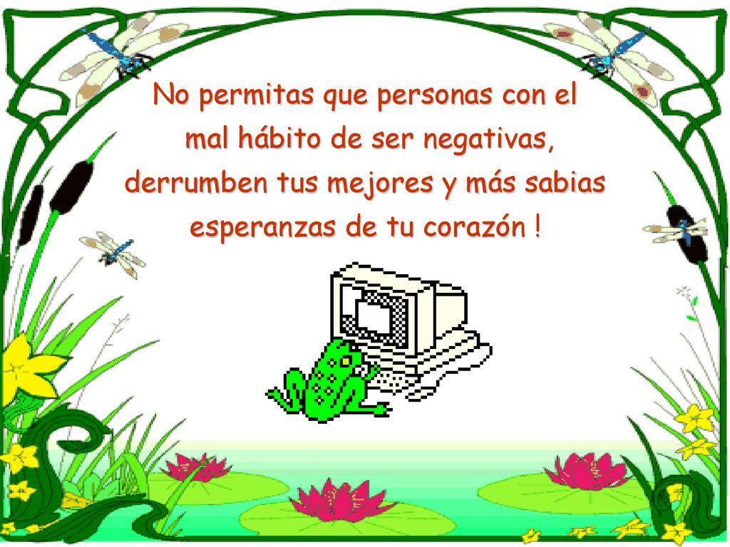 No permitas que personas con el mal hábito de ser negativas,