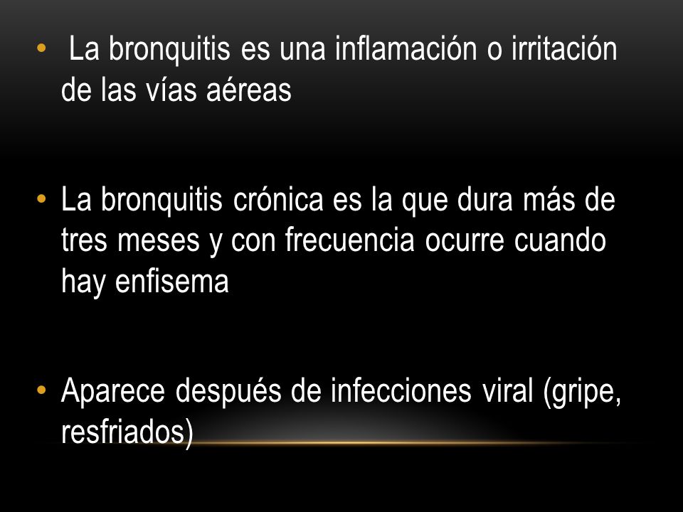La bronquitis es una inflamación o irritación de las vías aéreas