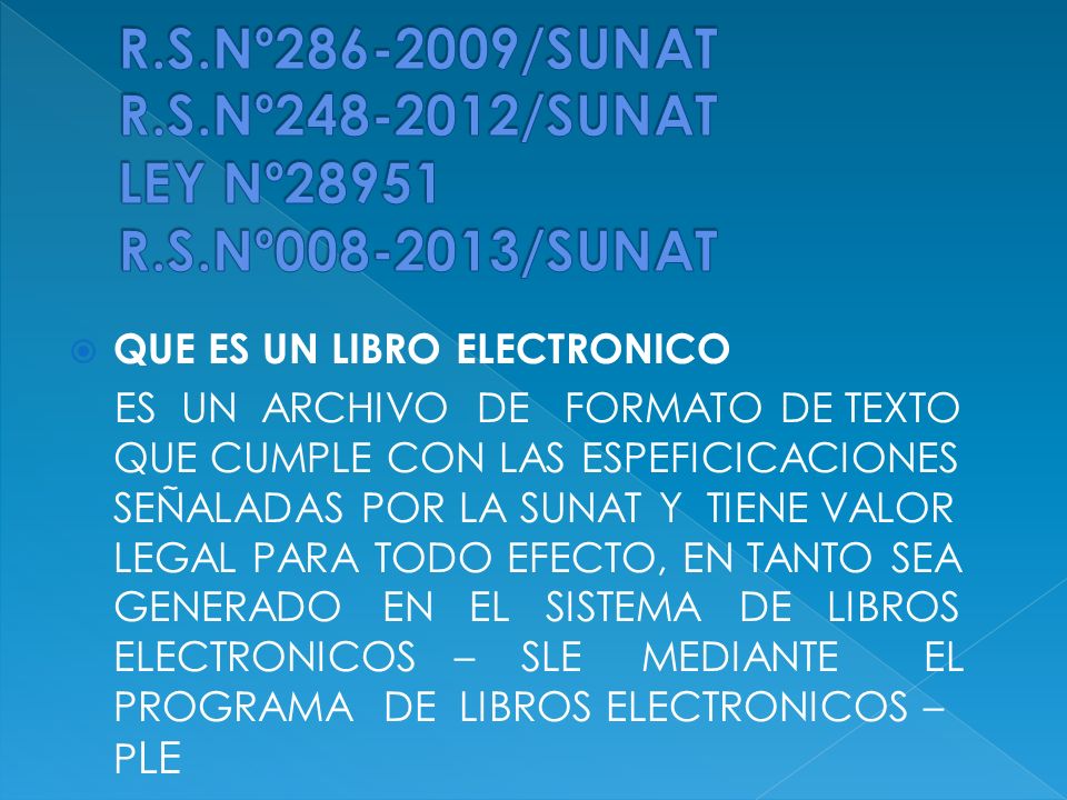 R. S. Nº /SUNAT R. S. Nº /SUNAT LEY Nº28951 R. S