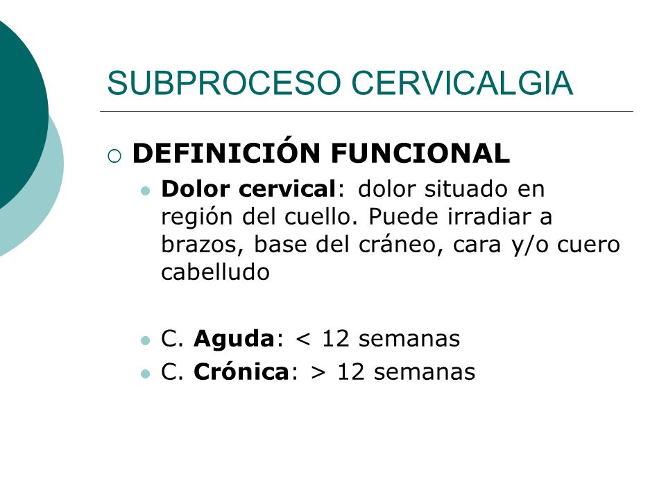 SUBPROCESO CERVICALGIA