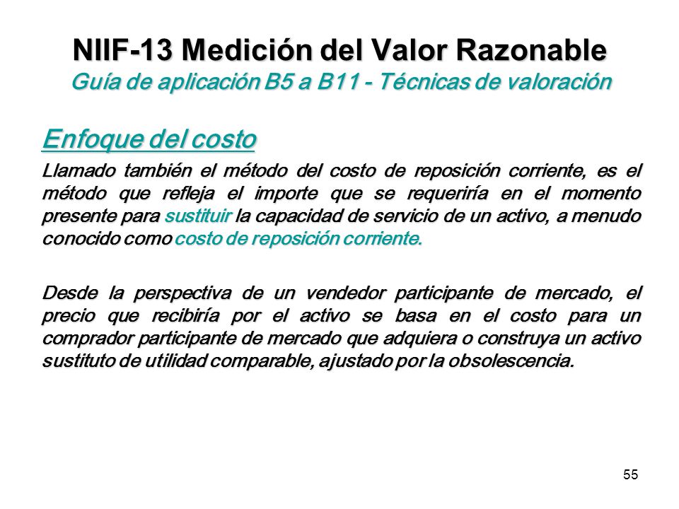 NIIF-13 Medición del Valor Razonable Guía de aplicación B5 a B11 - Técnicas de valoración