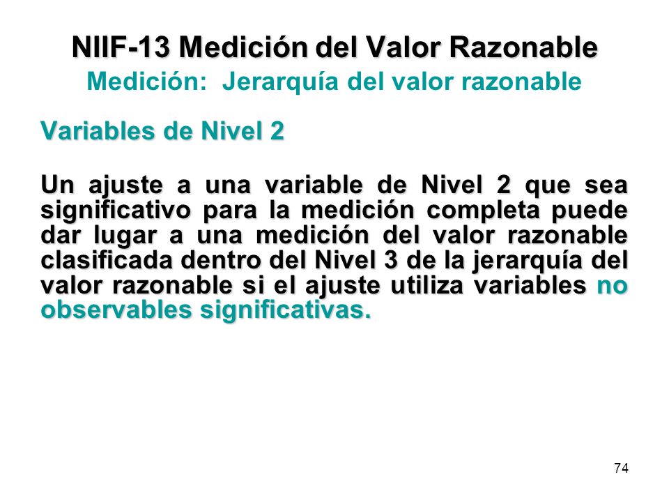 NIIF-13 Medición del Valor Razonable Medición: Jerarquía del valor razonable