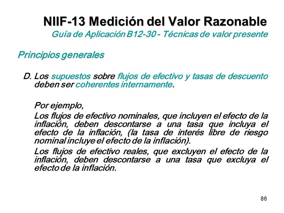 NIIF-13 Medición del Valor Razonable Guía de Aplicación B Técnicas de valor presente