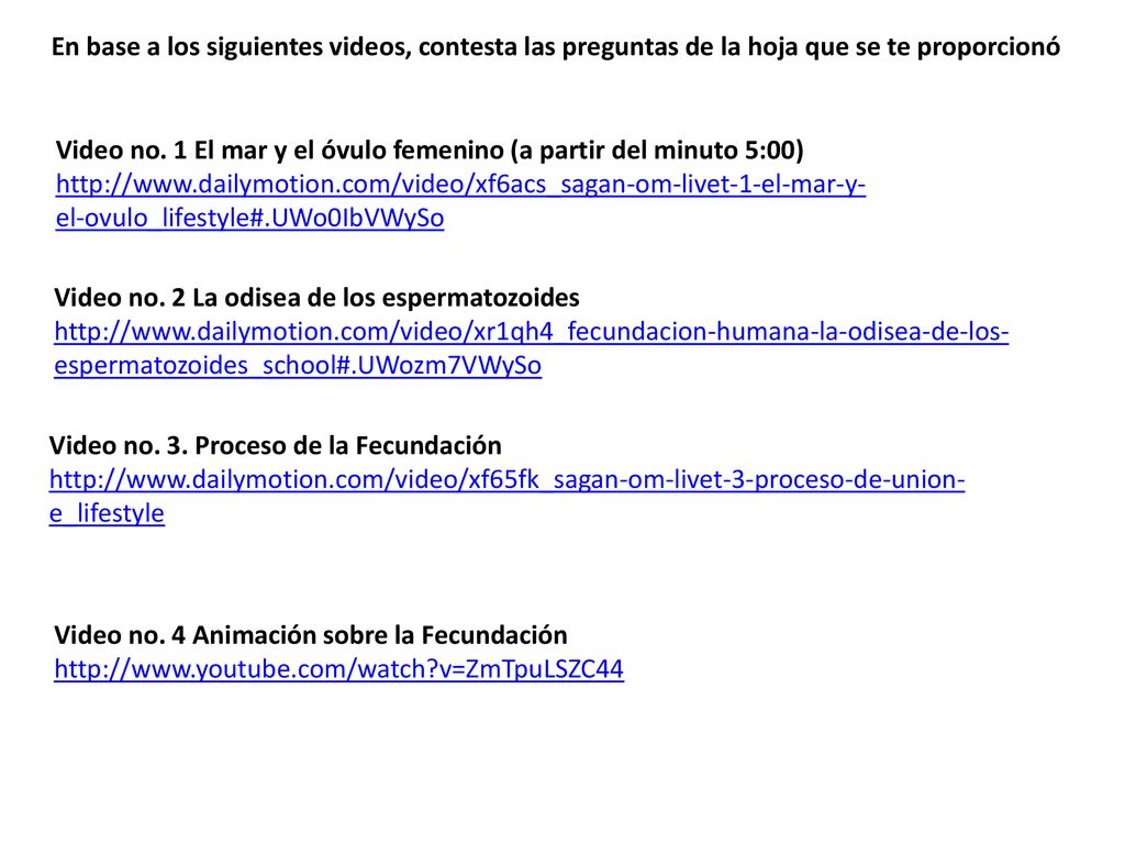 En base a los siguientes videos, contesta las preguntas de la hoja que se te proporcionó