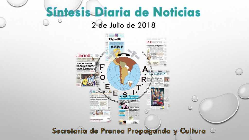 Síntesis Diaria de Noticias Secretaria de Prensa Propaganda y Cultura