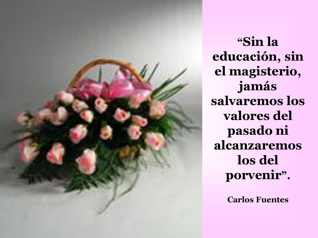 Sin la educación, sin el magisterio, jamás salvaremos los valores del pasado ni alcanzaremos los del porvenir .