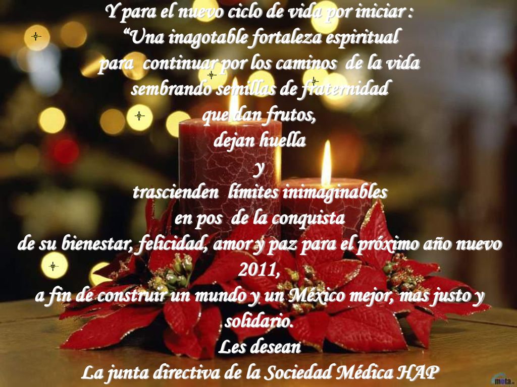 Y para el nuevo ciclo de vida por iniciar :