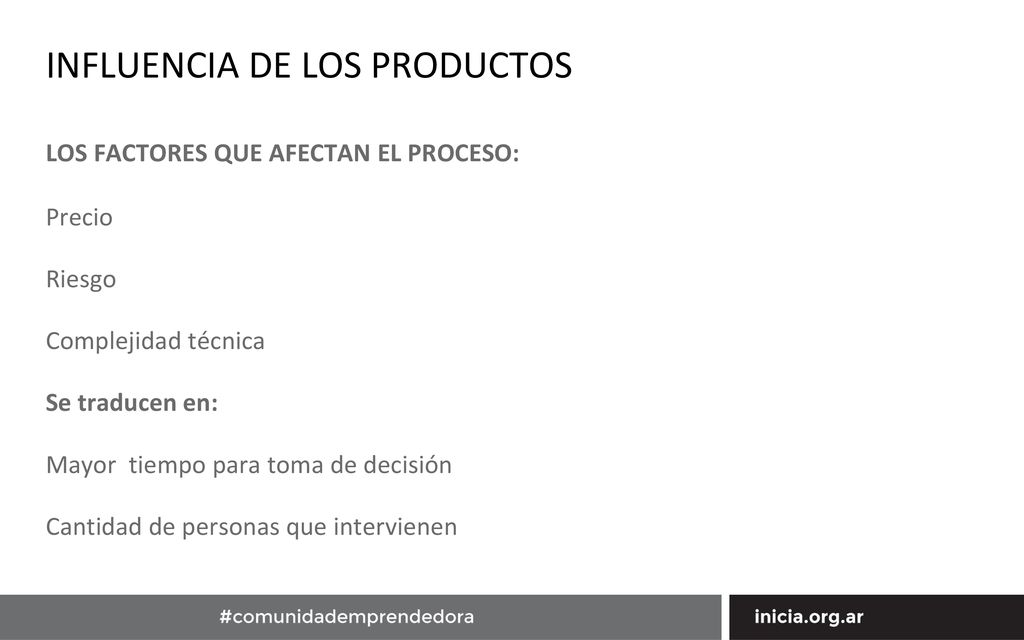 INFLUENCIA DE LOS PRODUCTOS