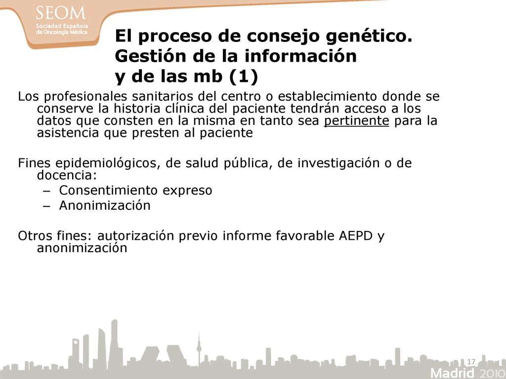 El proceso de consejo genético. Gestión de la información