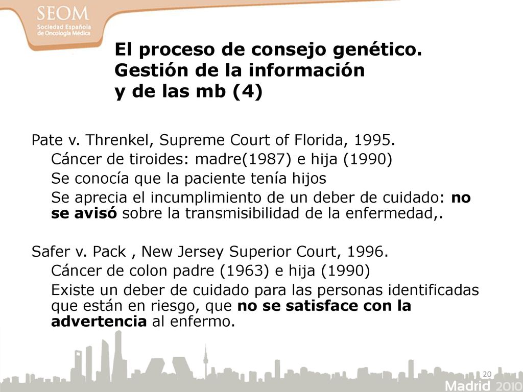 El proceso de consejo genético. Gestión de la información