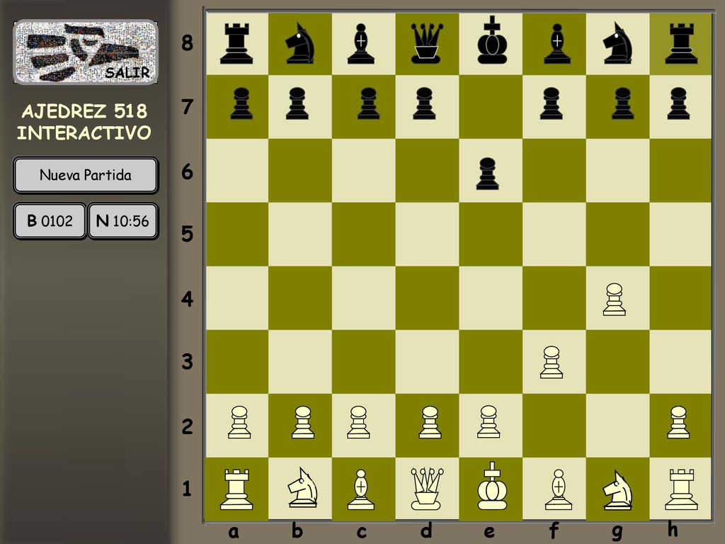 a b c d e f g h AJEDREZ 518 INTERACTIVO B 0102 N 10:56