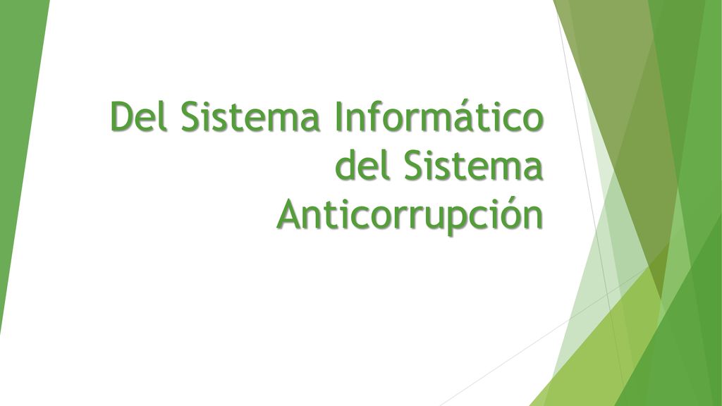 Del Sistema Informático del Sistema Anticorrupción