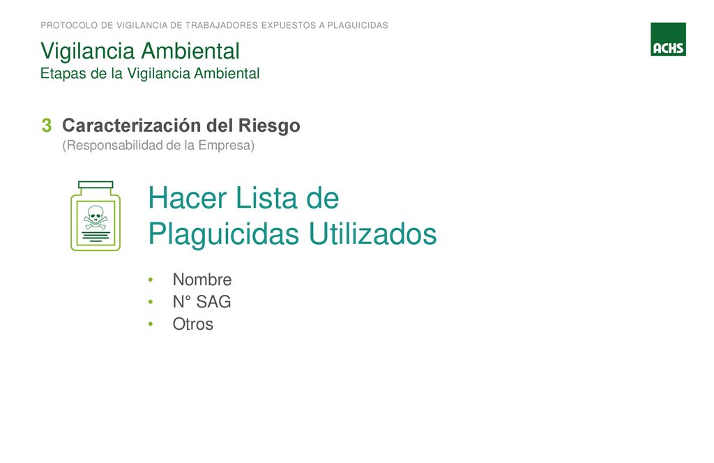 Hacer Lista de Plaguicidas Utilizados