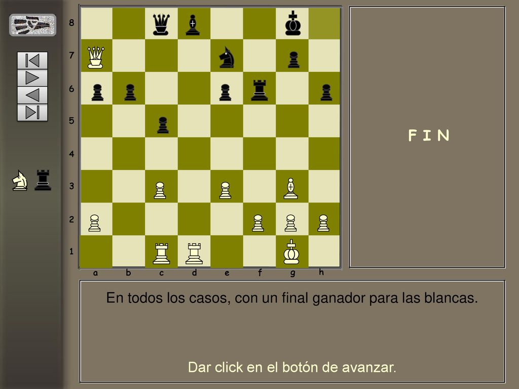 En todos los casos, con un final ganador para las blancas.