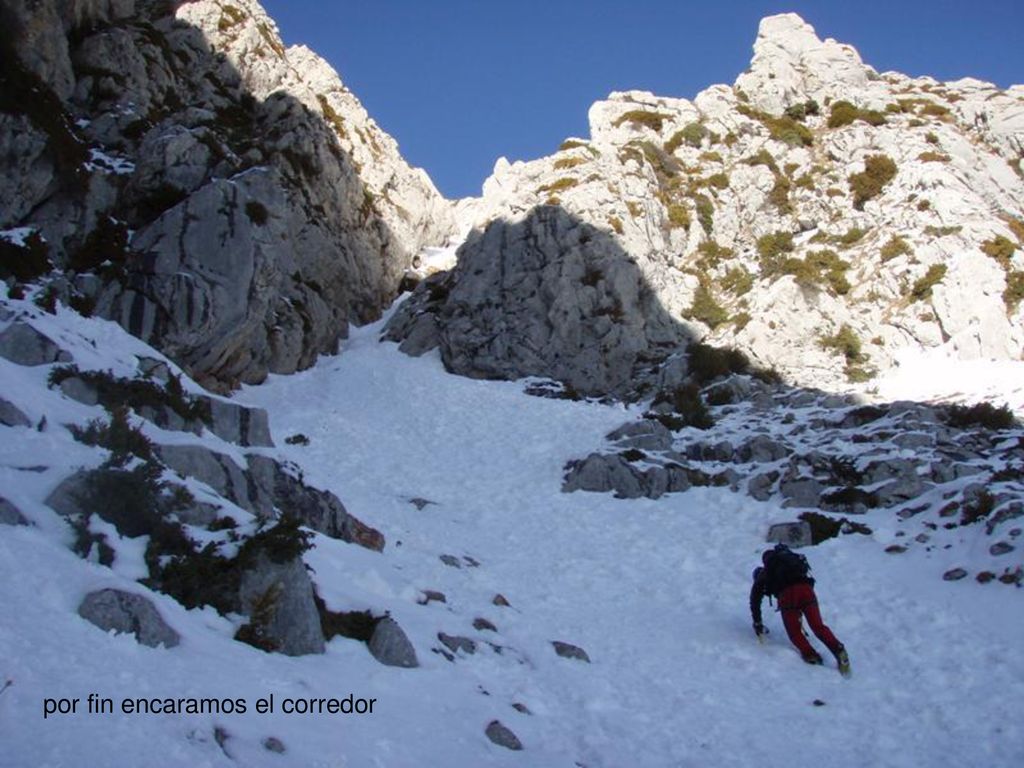 por fin encaramos el corredor