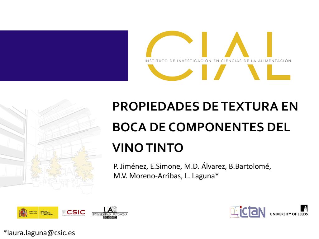 PROPIEDADES DE TEXTURA EN BOCA DE COMPONENTES DEL VINO TINTO