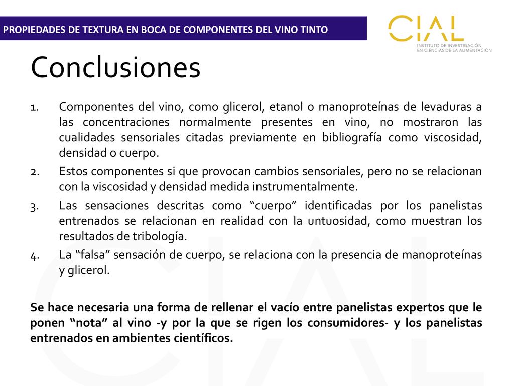 PROPIEDADES DE TEXTURA EN BOCA DE COMPONENTES DEL VINO TINTO