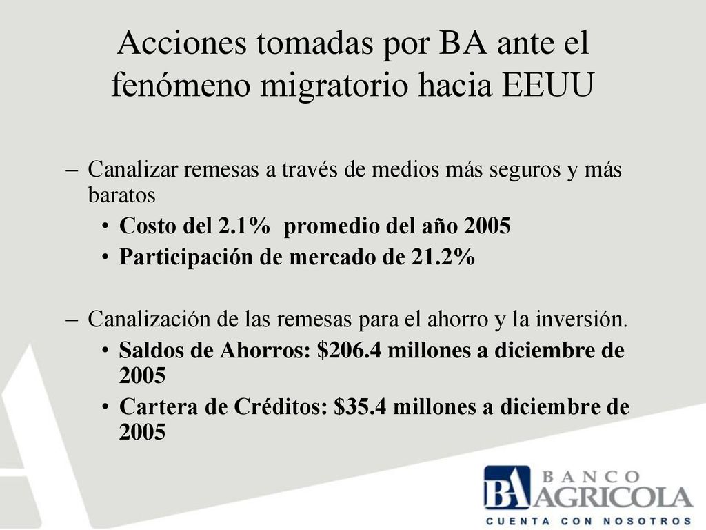 Acciones tomadas por BA ante el fenómeno migratorio hacia EEUU