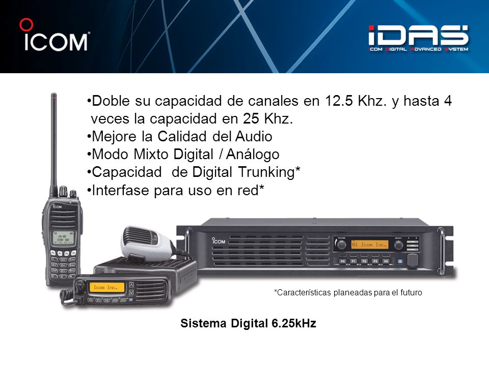 Doble su capacidad de canales en 12.5 Khz. y hasta 4