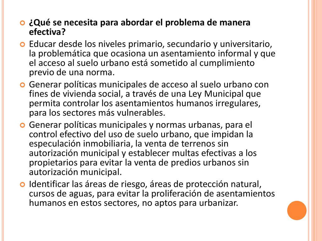 ¿Qué se necesita para abordar el problema de manera efectiva