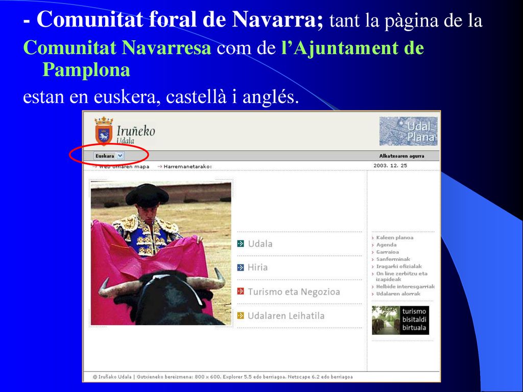 - Comunitat foral de Navarra; tant la pàgina de la