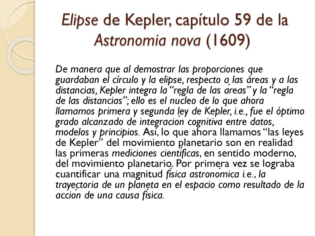 Elipse de Kepler, capítulo 59 de la Astronomia nova (1609)