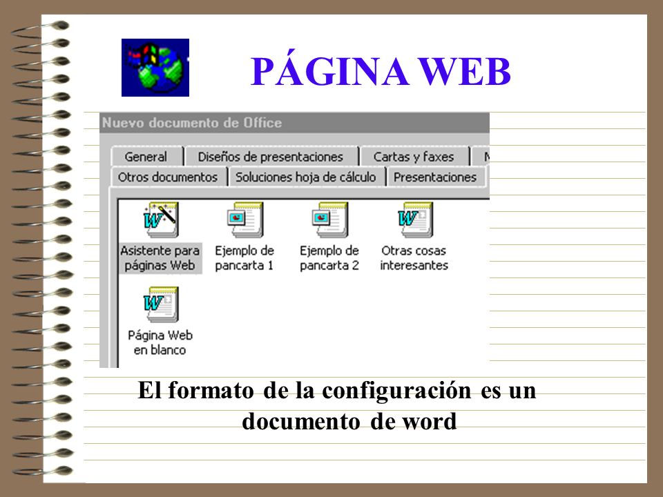 El formato de la configuración es un documento de word
