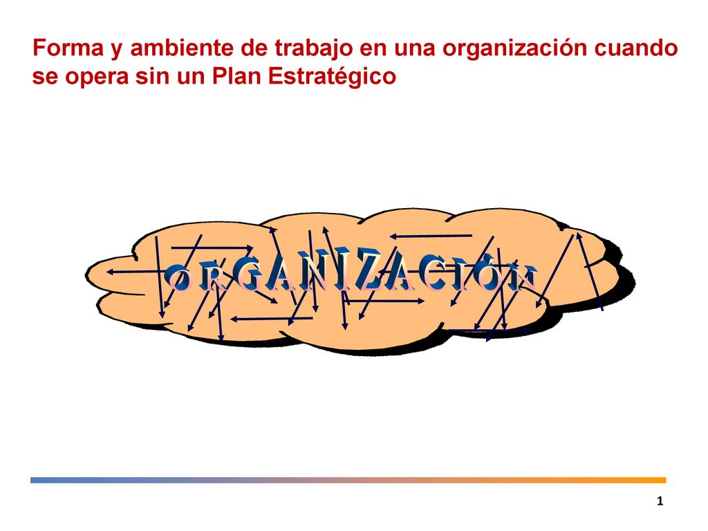 Forma y ambiente de trabajo en una organización cuando se opera sin un Plan Estratégico